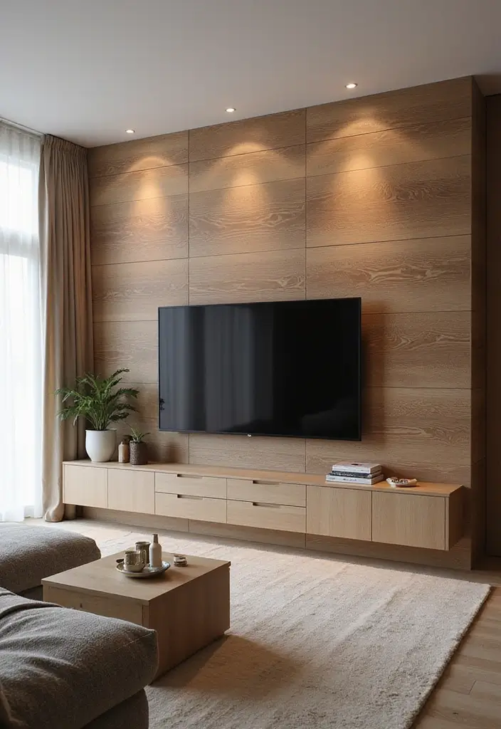 50 Living Room Ideas with TV as the Focal Point That Look Stylish - 4. Textured Walls: Wood Paneling Around TV