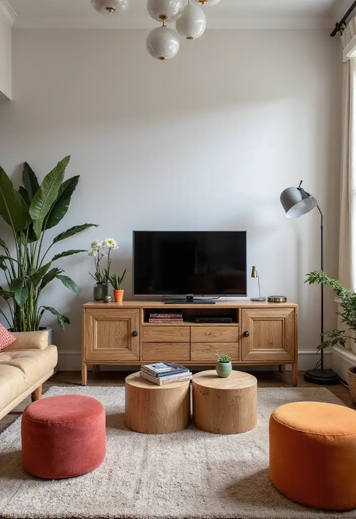 50 Living Room Ideas with TV as the Focal Point That Look Stylish - 40. Fun and Functional: Creative Furniture