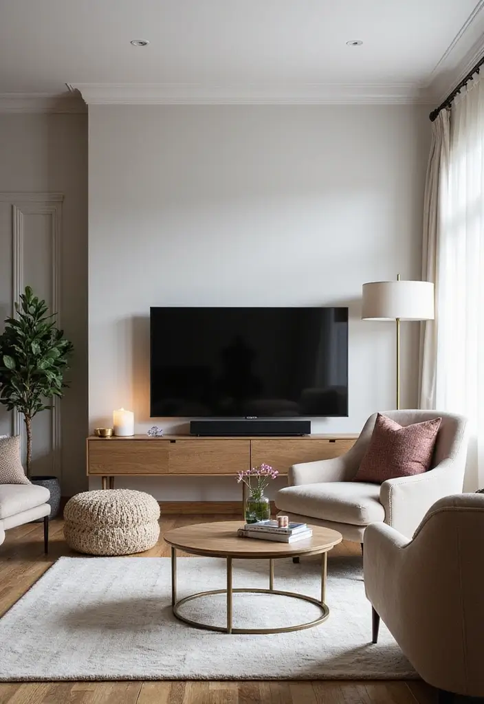 50 Living Room Ideas with TV as the Focal Point That Look Stylish - 44. Modern Classic: Timeless Combinations