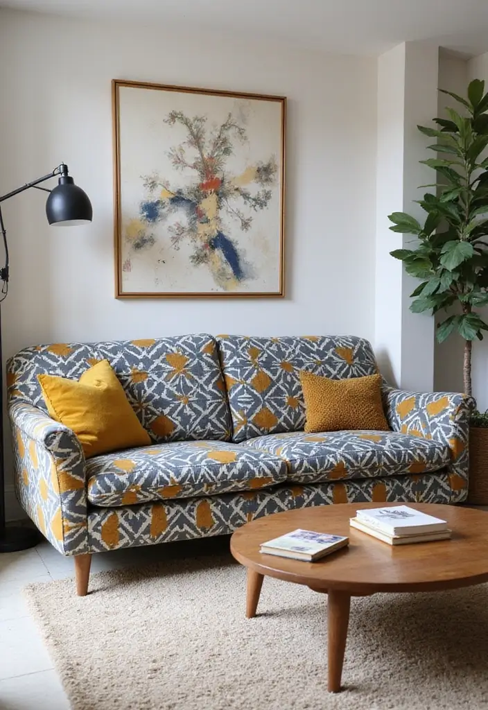 50 Living Room Sofa Set Ideas That Fit Every Home Style 29 50 Living Room Sofa Set Ideas That Fit Every Home Style - 27. Bold Geometric Patterns