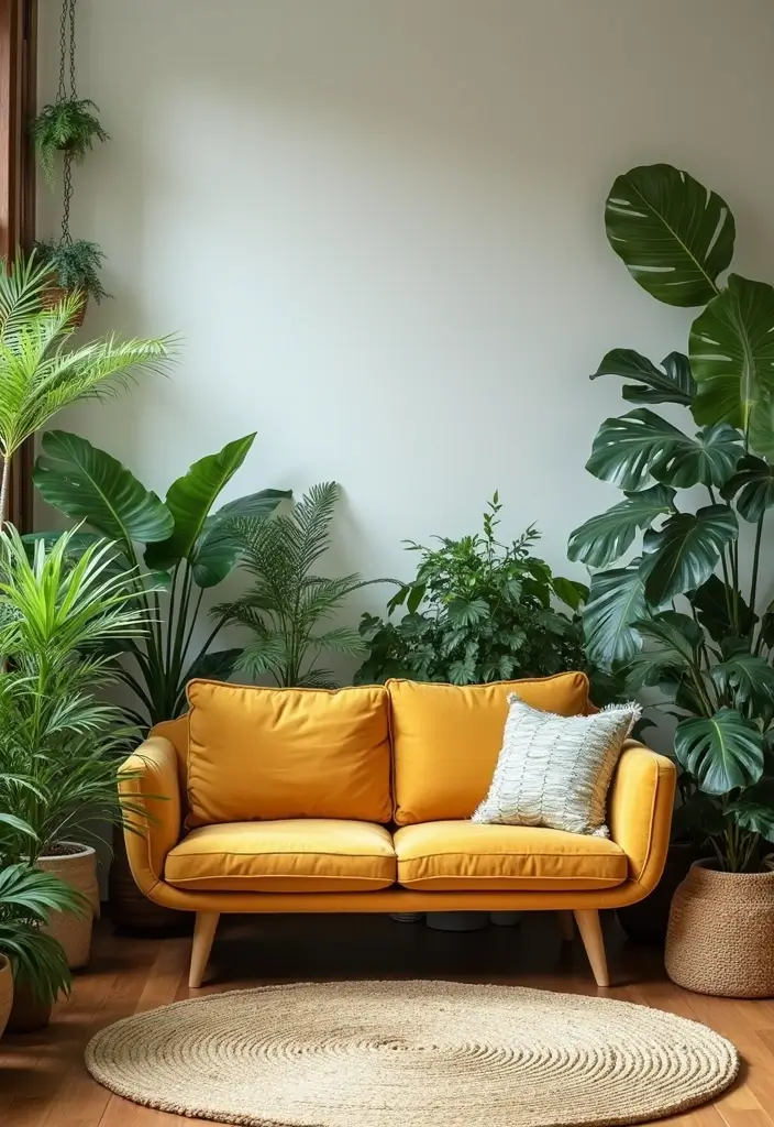 50 Living Room Sofa Set Ideas That Fit Every Home Style 33 50 Living Room Sofa Set Ideas That Fit Every Home Style - 31. Urban Jungle