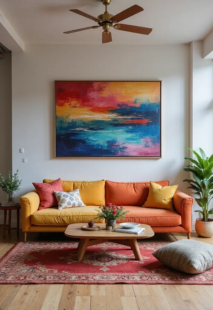 50 Living Room Sofa Set Ideas That Fit Every Home Style 9 50 Living Room Sofa Set Ideas That Fit Every Home Style - 9. Bold and Bright