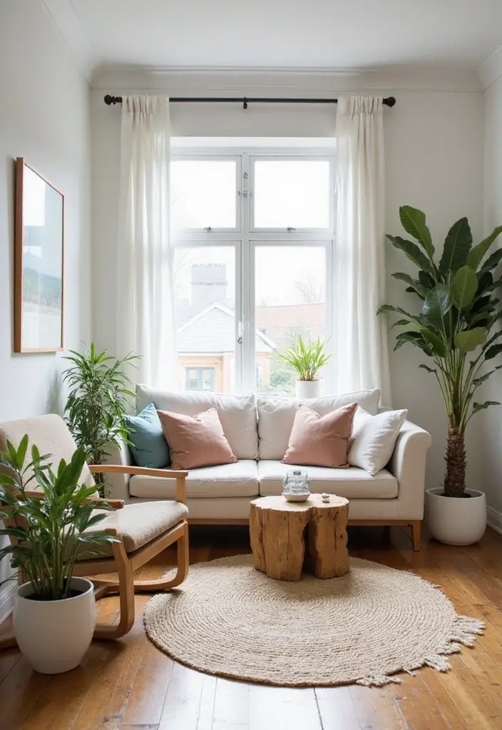 50 Modern Farmhouse Living Room Ideas That Blend Rustic and Chic - 15. Incorporate Natural Elements