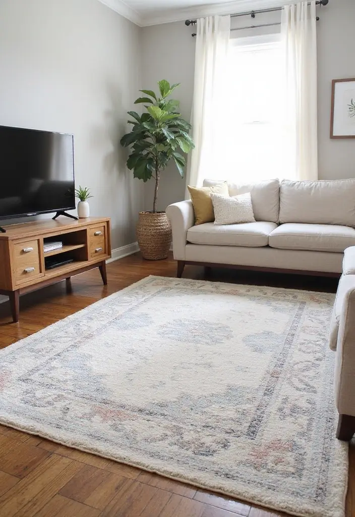 50 Modern Farmhouse Living Room Ideas That Blend Rustic and Chic - 18. Layered Rugs for Texture