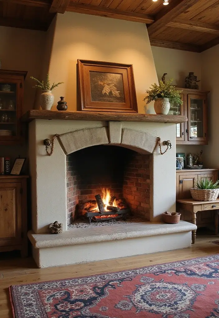 50 Modern Farmhouse Living Room Ideas That Blend Rustic and Chic - 19. Cozy Fireplaces as Focal Points