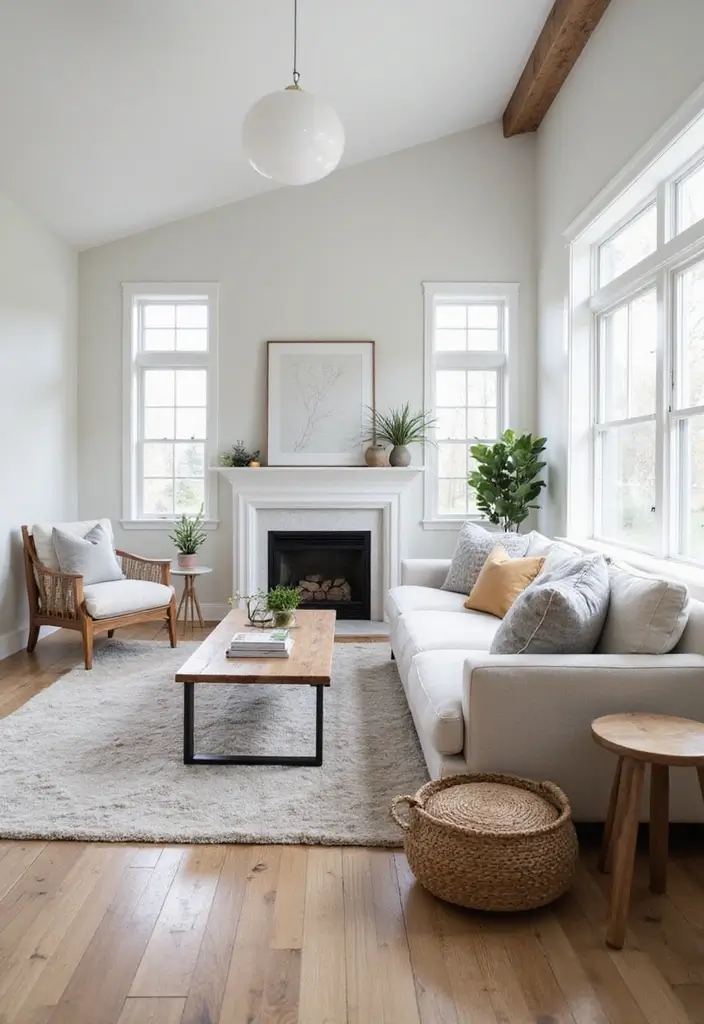 50 Modern Farmhouse Living Room Ideas That Blend Rustic and Chic - 25. Embrace Minimalism