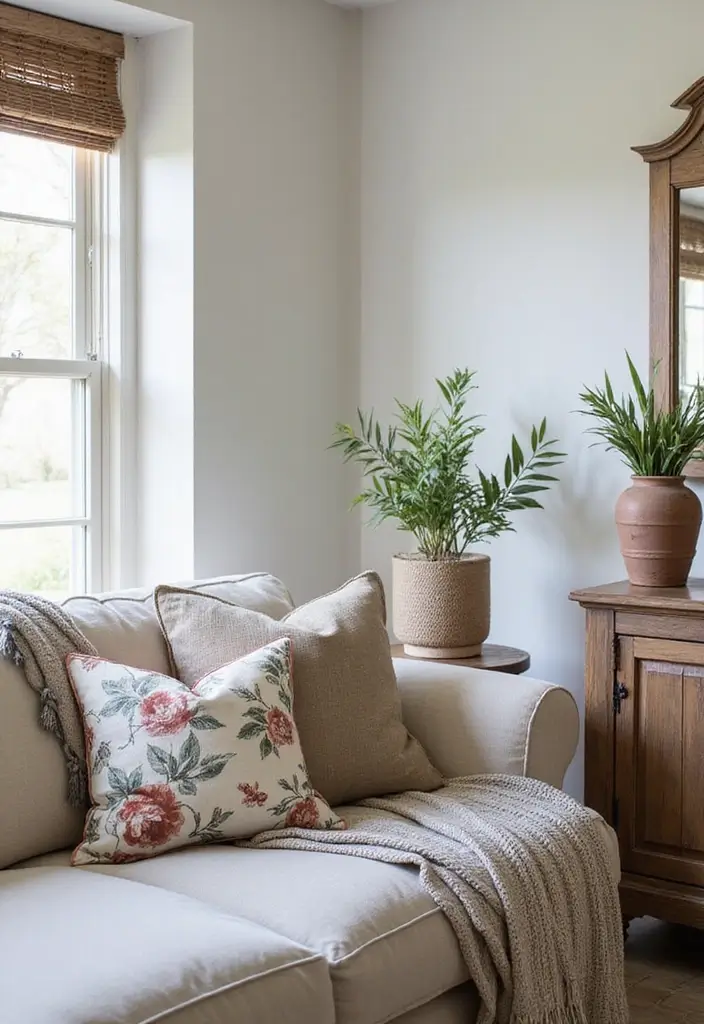 50 Modern Farmhouse Living Room Ideas That Blend Rustic and Chic - 38. Blend of Textures and Patterns