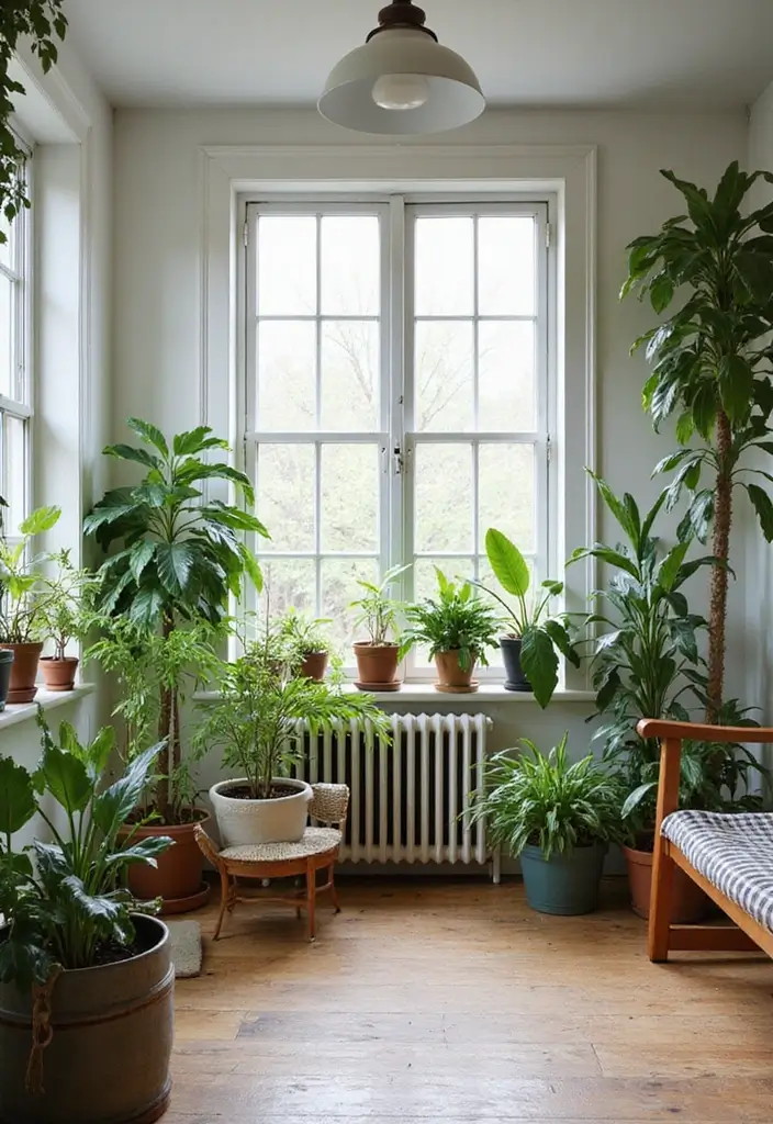 50 Modern Farmhouse Living Room Ideas That Blend Rustic and Chic - 42. Plants for Freshness