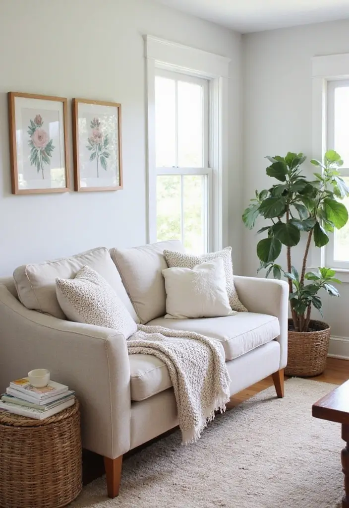 50 Modern Farmhouse Living Room Ideas That Blend Rustic and Chic - 44. Incorporate Homemade Decor