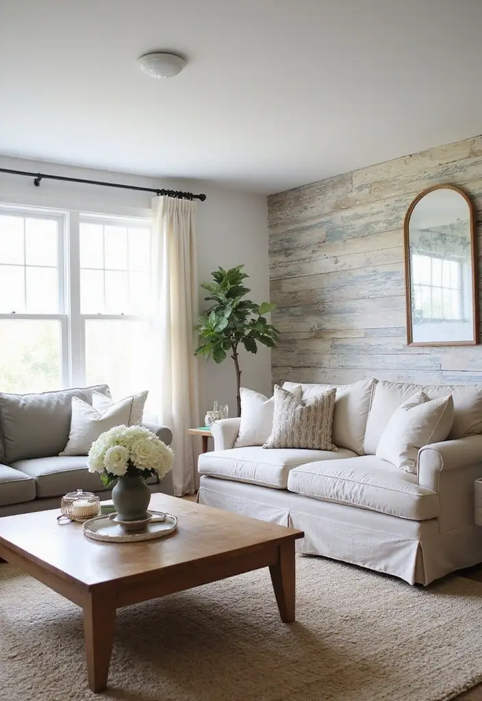 50 Modern Farmhouse Living Room Ideas That Blend Rustic and Chic - 46. Fun with Paint Techniques