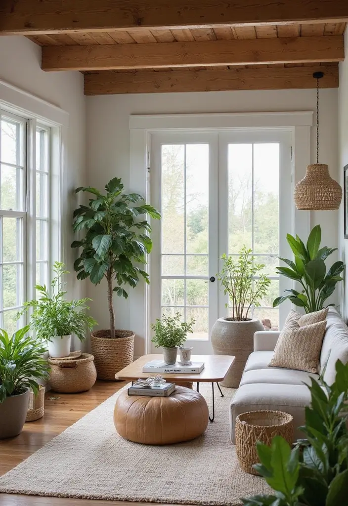 50 Modern Farmhouse Living Room Ideas That Blend Rustic and Chic - 48. Blend of Indoor and Outdoor Elements