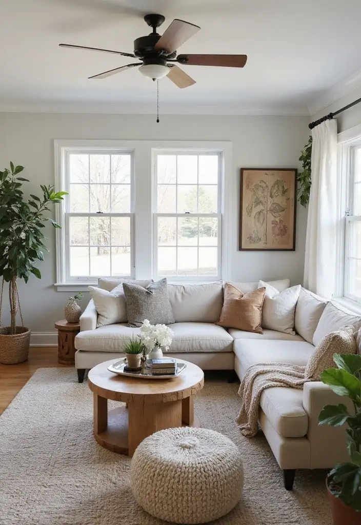 50 Modern Farmhouse Living Room Ideas That Blend Rustic and Chic - 50. Embrace Sustainability