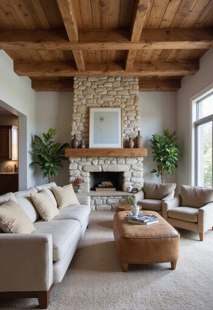 50 Modern Living Room Ideas That Redefine Everyday Style - 43. Modern Rustic Finishes