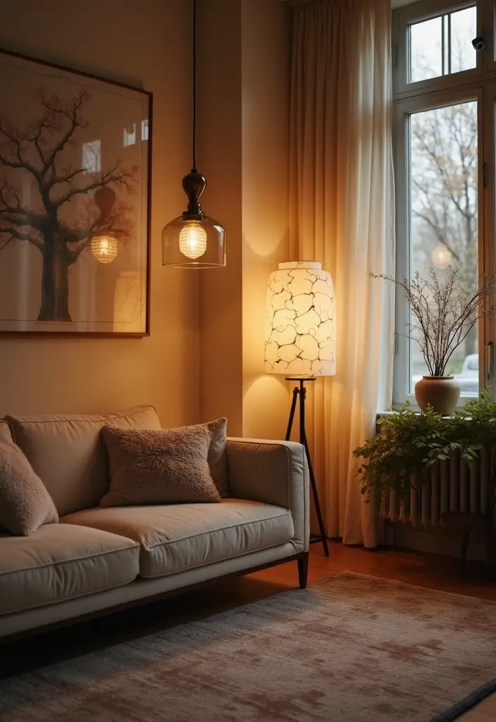 50 Modern Living Room Ideas That Redefine Everyday Style - 6. Unique Lighting Fixtures