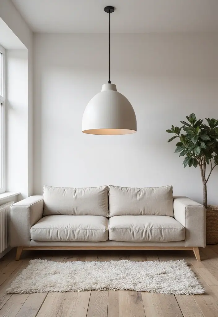 50 Modern Minimalist Living Room Ideas for a Sleek and Stylish Home 22 50 Modern Minimalist Living Room Ideas for a Sleek and Stylish Home - 20. Statement Lighting