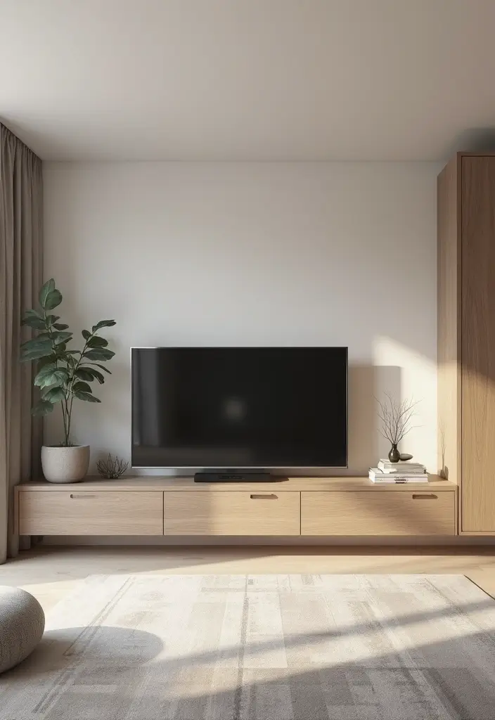 50 Modern Minimalist Living Room Ideas for a Sleek and Stylish Home 23 50 Modern Minimalist Living Room Ideas for a Sleek and Stylish Home - 21. Simplified Media Centers