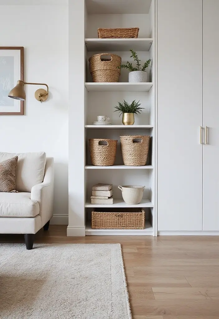50 Modern Minimalist Living Room Ideas for a Sleek and Stylish Home 41 50 Modern Minimalist Living Room Ideas for a Sleek and Stylish Home - 37. Chic Storage Solutions