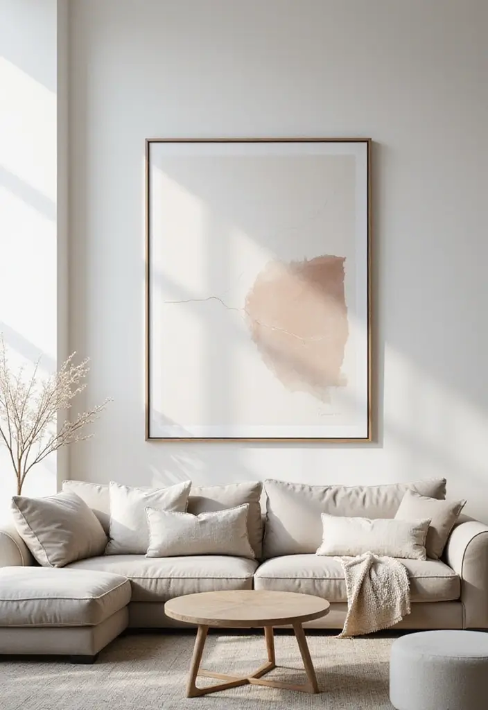 50 Modern Minimalist Living Room Ideas for a Sleek and Stylish Home 8 50 Modern Minimalist Living Room Ideas for a Sleek and Stylish Home - 8. Minimalist Artwork