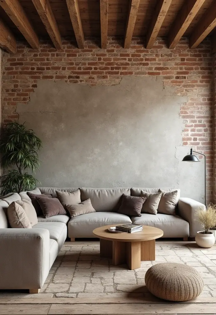 50 Modern Rustic Living Room Ideas That Balance Warmth and Simplicity - 12. Unfinished Textures