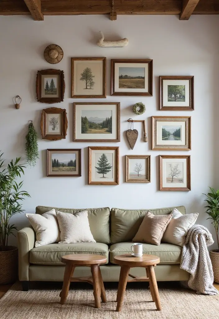 50 Modern Rustic Living Room Ideas That Balance Warmth and Simplicity - 16. Rustic Wall Decor