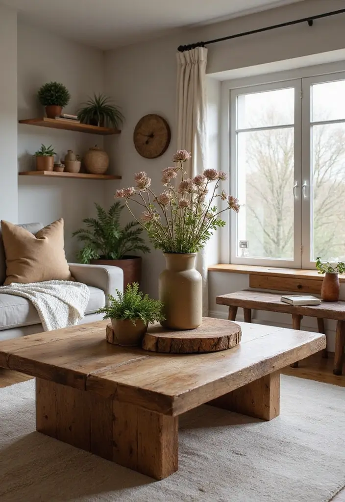 50 Modern Rustic Living Room Ideas That Balance Warmth and Simplicity - 25. Rustic Centerpieces
