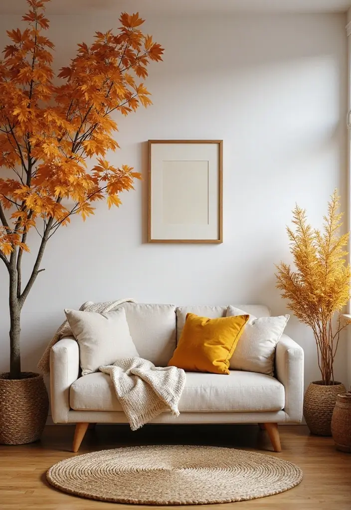 50 Modern Rustic Living Room Ideas That Balance Warmth and Simplicity - 28. Seasonal Decor Changes