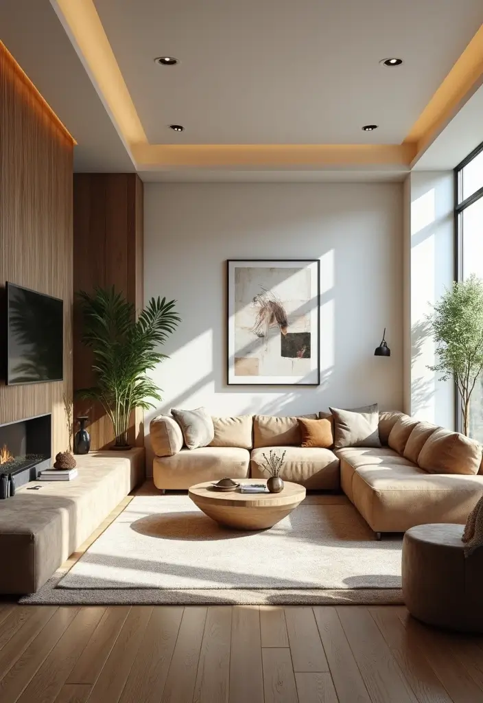 50 Modern Rustic Living Room Ideas That Balance Warmth and Simplicity - 38. Play with Scale