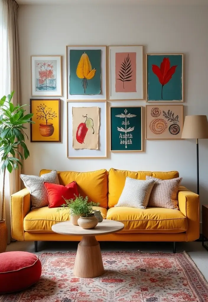 50 Modern Rustic Living Room Ideas That Balance Warmth and Simplicity - 39. Artistic Prints