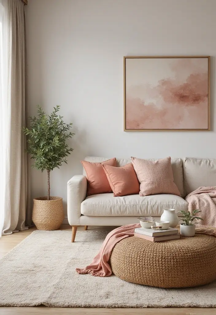 50 Modern Rustic Living Room Ideas That Balance Warmth and Simplicity - 41. Soft Color Accents