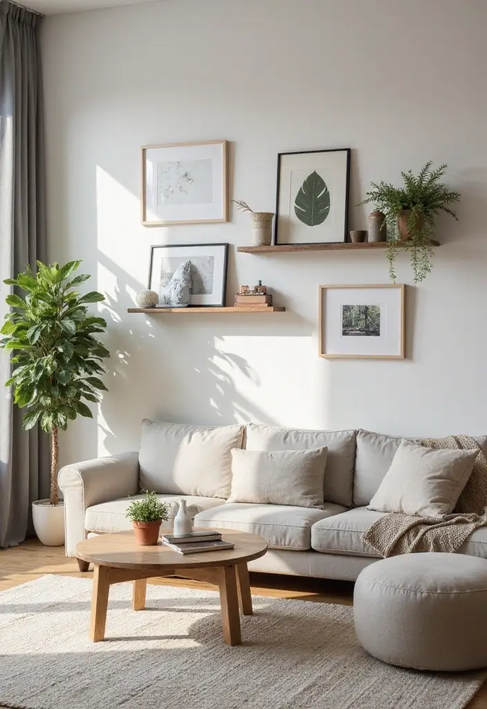50 Modern Rustic Living Room Ideas That Balance Warmth and Simplicity - 43. Wall-Mounted Decor