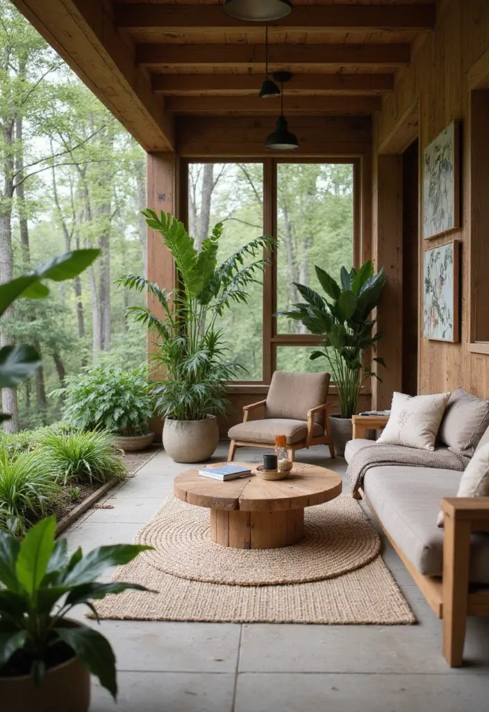 50 Modern Rustic Living Room Ideas That Balance Warmth and Simplicity - 47. Outdoor Elements