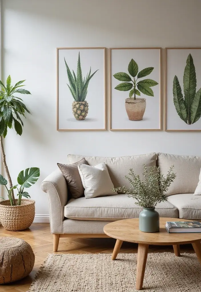 50 Modern Rustic Living Room Ideas That Balance Warmth and Simplicity - 49. Nature-Inspired Decor