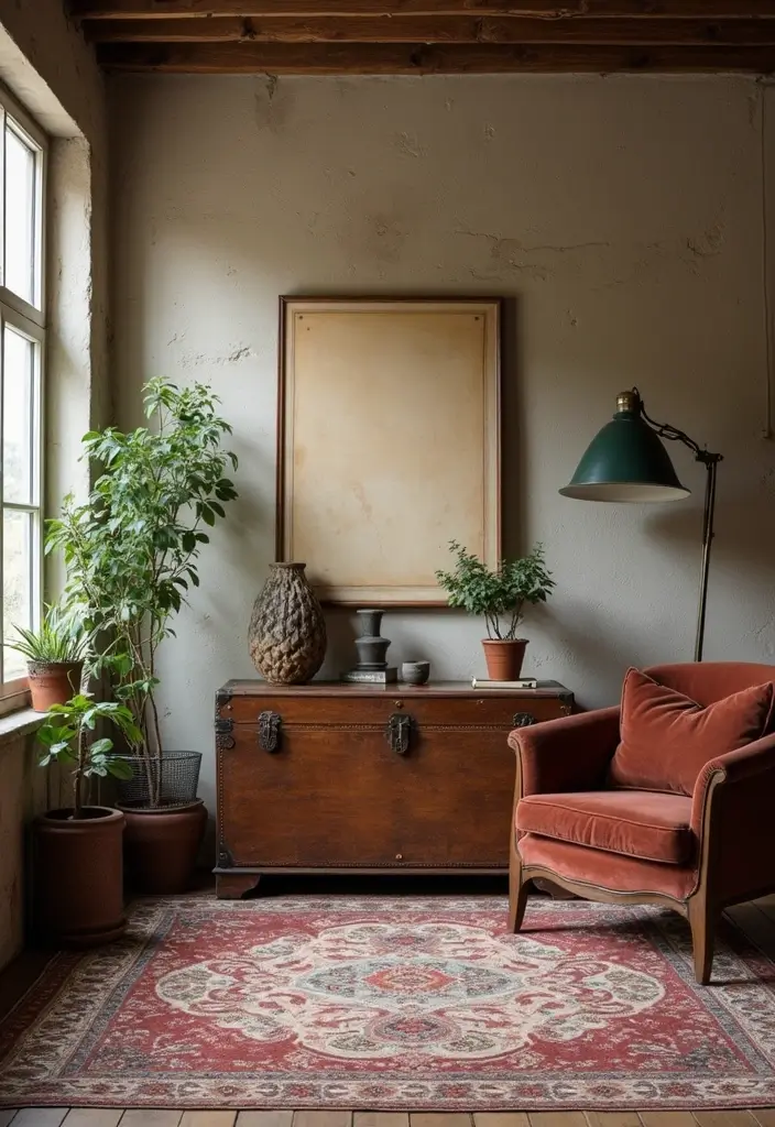 50 Modern Rustic Living Room Ideas That Balance Warmth and Simplicity - 7. Vintage Decor