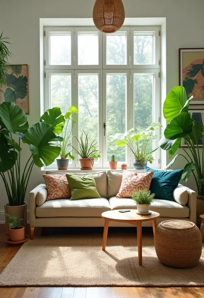 50 Modern Traditional Living Room Ideas That Balance Comfort and Elegance 10 50 Modern Traditional Living Room Ideas That Balance Comfort and Elegance - 10. Indoor Plants