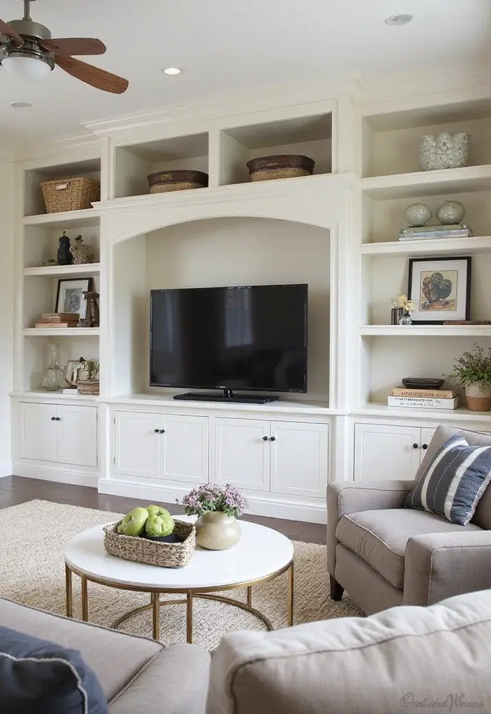 50 Modern Traditional Living Room Ideas That Balance Comfort and Elegance 34 50 Modern Traditional Living Room Ideas That Balance Comfort and Elegance - 34. Custom Built-Ins