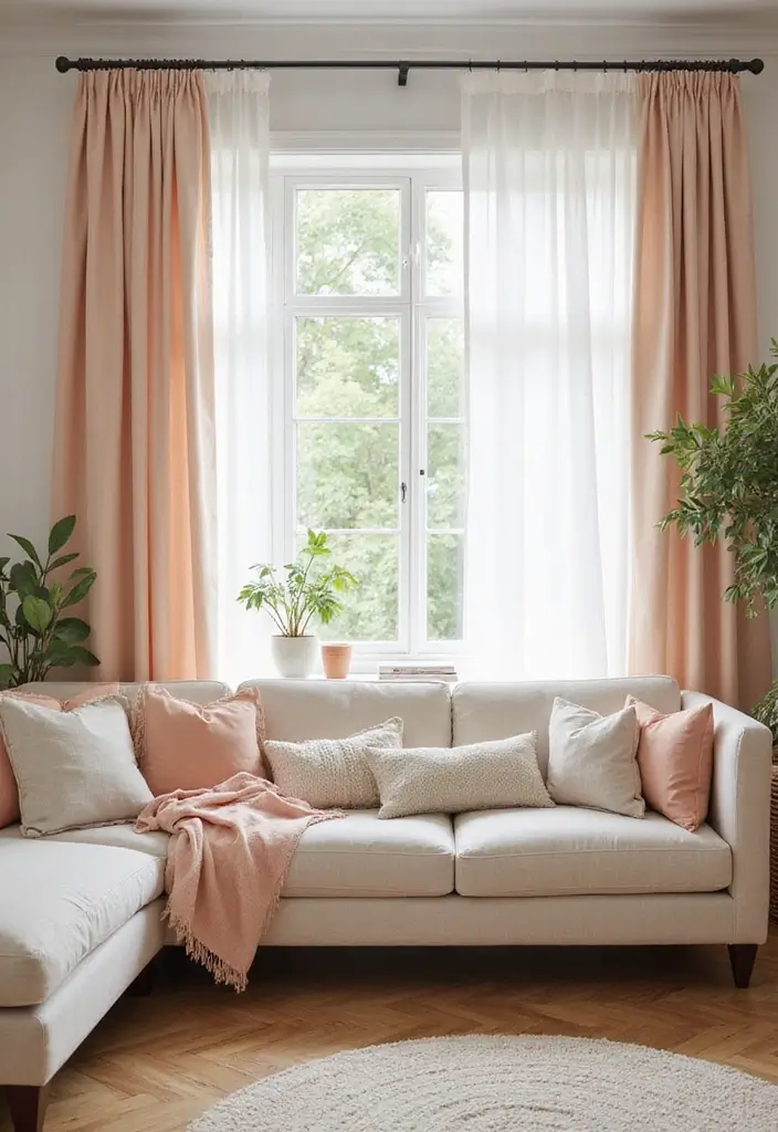 50 Modern Traditional Living Room Ideas That Balance Comfort and Elegance 36 50 Modern Traditional Living Room Ideas That Balance Comfort and Elegance - 36. Soft Color Accents