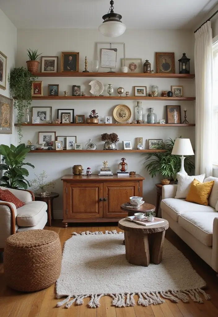 50 Modern Traditional Living Room Ideas That Balance Comfort and Elegance 46 50 Modern Traditional Living Room Ideas That Balance Comfort and Elegance - 46. Incorporate Personal Collectibles
