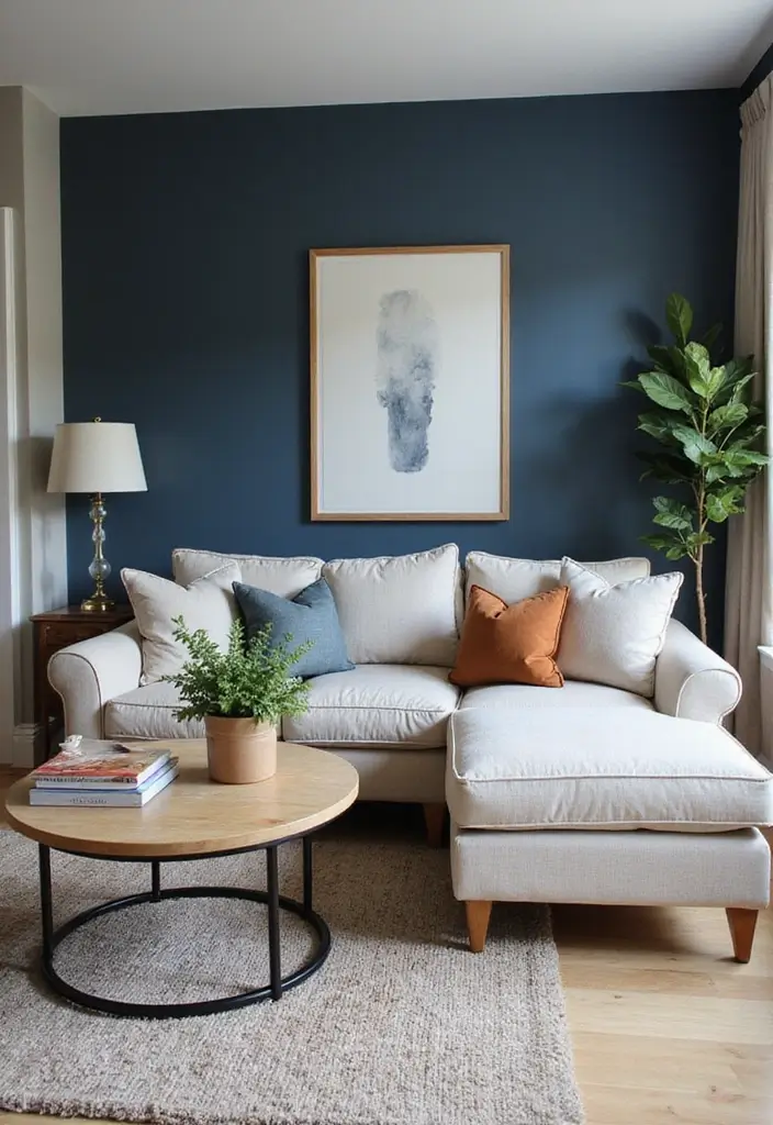 50 Navy Blue Living Room Ideas That Add Depth and Drama 21 50 Navy Blue Living Room Ideas That Add Depth and Drama - 19. Layer Navy Hues with Soft Neutrals