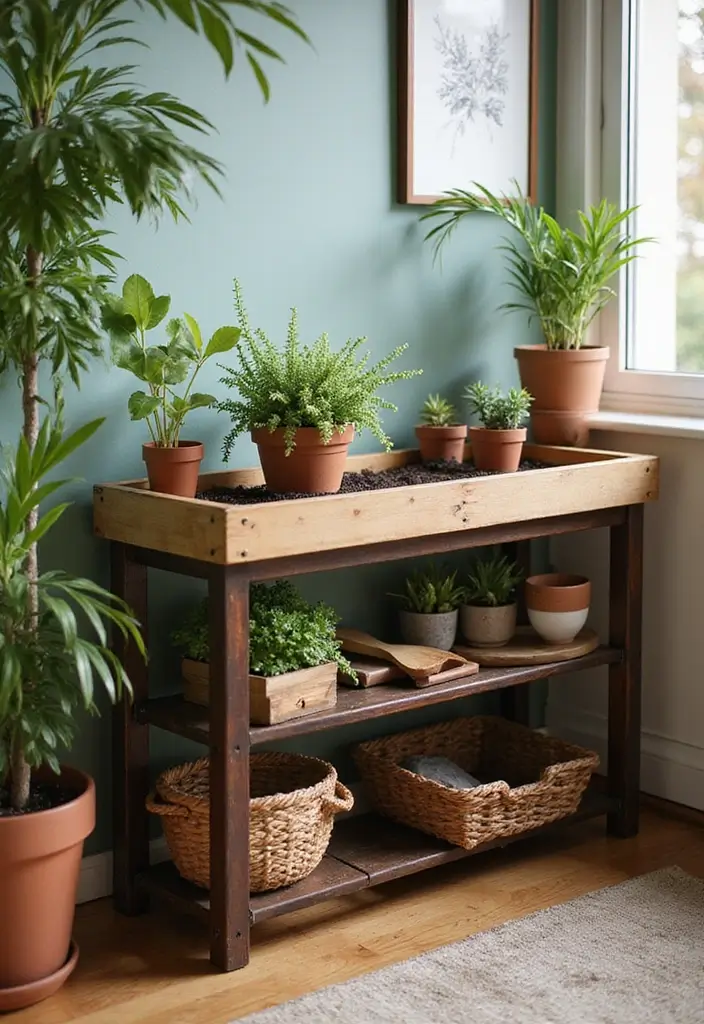 50 Plant Decor Ideas for Living Rooms That Bring Life Indoors 24 50 Plant Decor Ideas for Living Rooms That Bring Life Indoors - 22. Plant Maintenance Stations