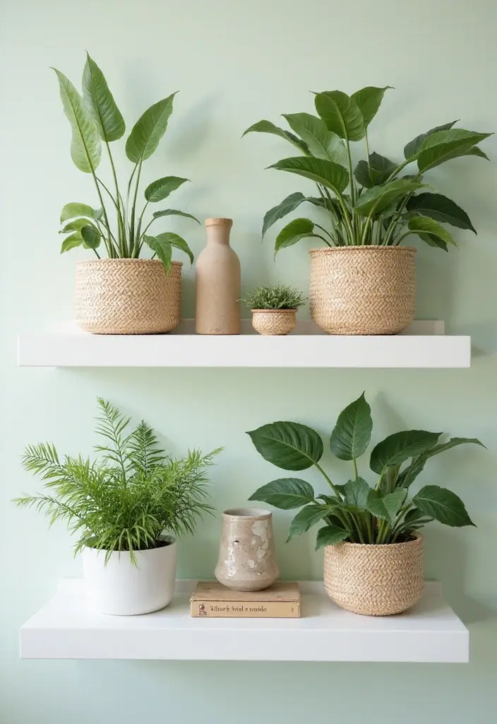 50 Plant Decor Ideas for Living Rooms That Bring Life Indoors 3 50 Plant Decor Ideas for Living Rooms That Bring Life Indoors - 3. Use of Plant Shelves