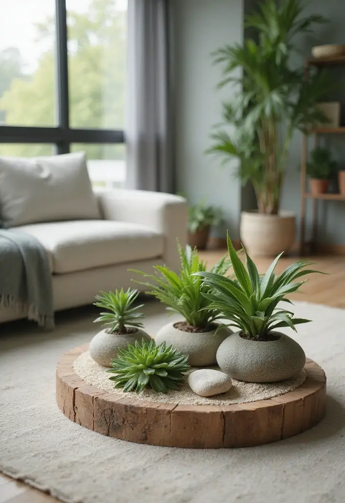 50 Plant Decor Ideas for Living Rooms That Bring Life Indoors 50 50 Plant Decor Ideas for Living Rooms That Bring Life Indoors - 46. Plant-Infused Zen Spaces