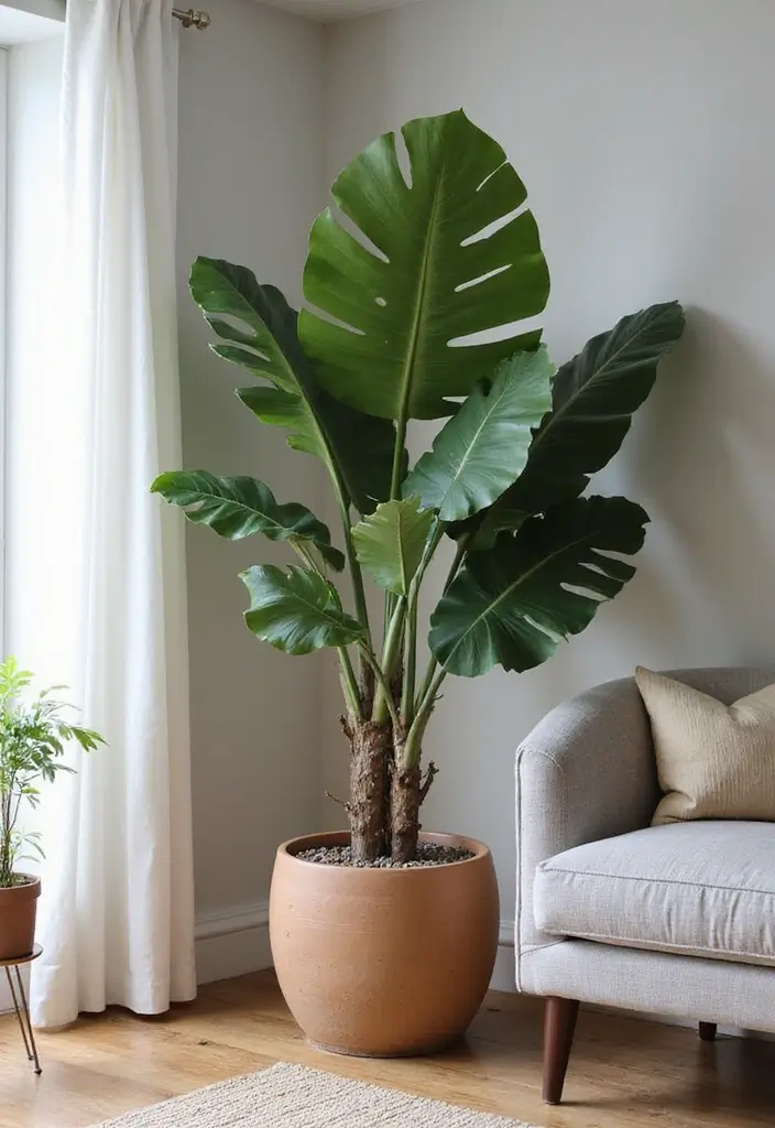 50 Plant Decor Ideas for Living Rooms That Bring Life Indoors 5 50 Plant Decor Ideas for Living Rooms That Bring Life Indoors - 5. Floor Plants for Bold Statements