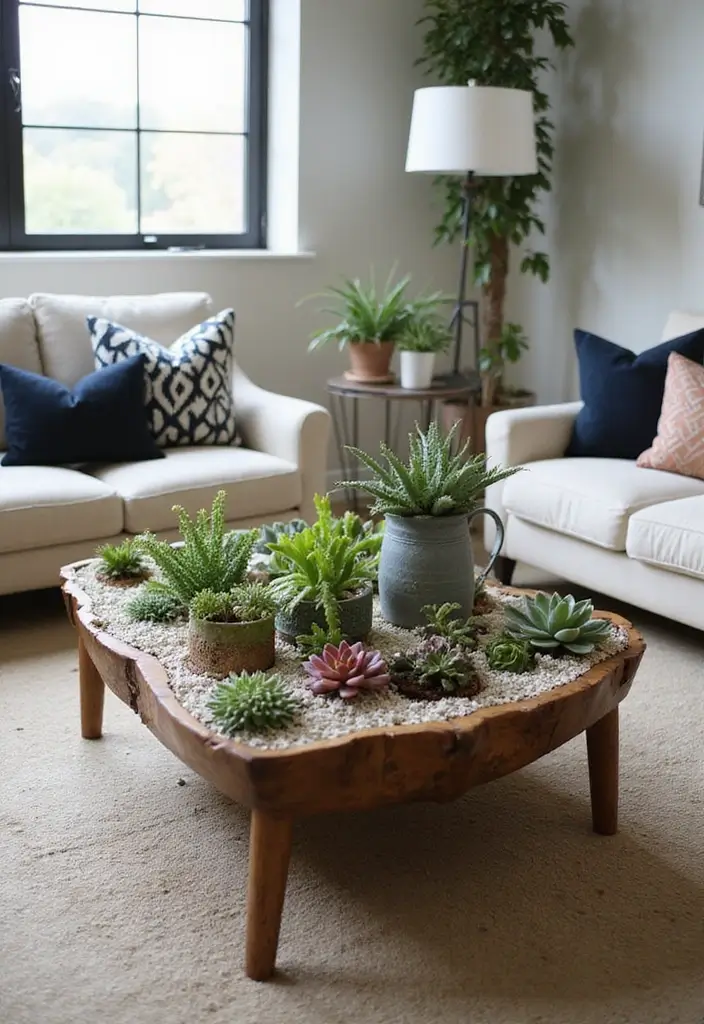 50 Plant Decor Ideas for Living Rooms That Bring Life Indoors 7 50 Plant Decor Ideas for Living Rooms That Bring Life Indoors - 7. Incorporating Plants into Furniture