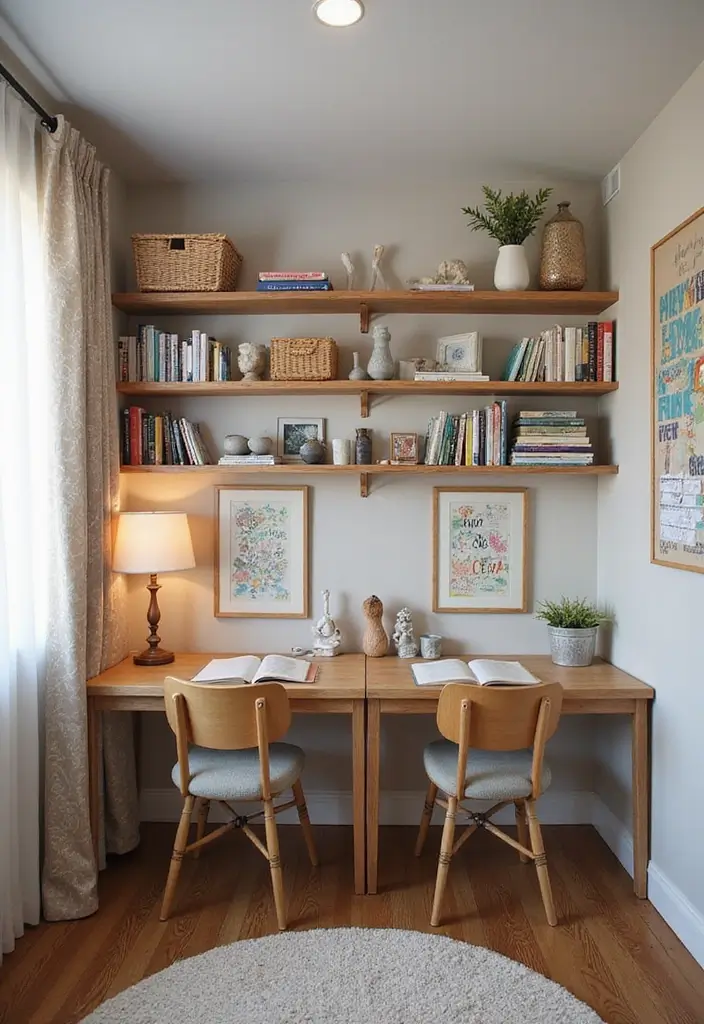 50 Shared Bedroom Ideas for Boys and Girls That Actually Work 13 50 Shared Bedroom Ideas for Boys and Girls That Actually Work - 13. Incorporate a Study Nook