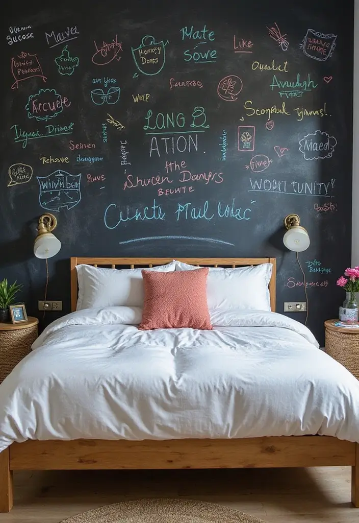 50 Shared Bedroom Ideas for Boys and Girls That Actually Work 21 50 Shared Bedroom Ideas for Boys and Girls That Actually Work - 19. Interactive Chalkboard Wall