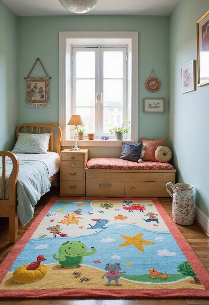 50 Shared Bedroom Ideas for Boys and Girls That Actually Work 23 50 Shared Bedroom Ideas for Boys and Girls That Actually Work - 21. Interactive Floor Rugs