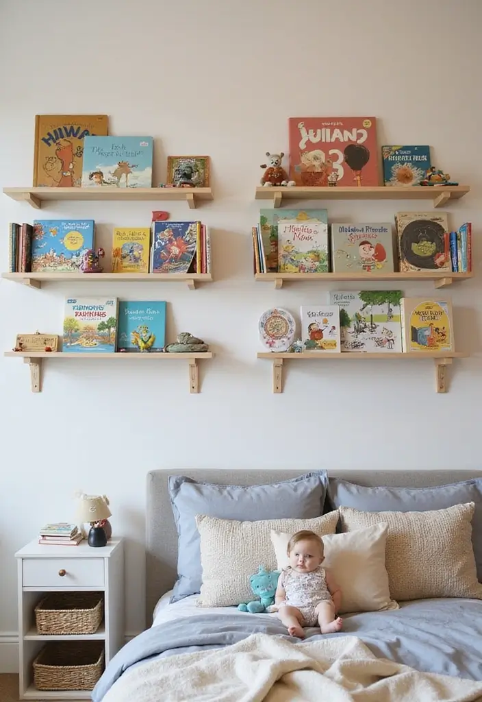 50 Shared Bedroom Ideas for Boys and Girls That Actually Work 29 50 Shared Bedroom Ideas for Boys and Girls That Actually Work - 27. Customizable Wall Shelves