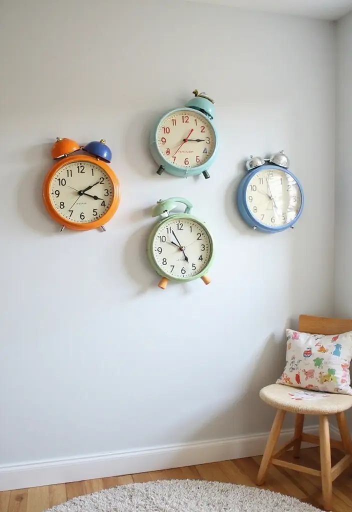 50 Shared Bedroom Ideas for Boys and Girls That Actually Work 34 50 Shared Bedroom Ideas for Boys and Girls That Actually Work - 32. Fun Wall Clocks
