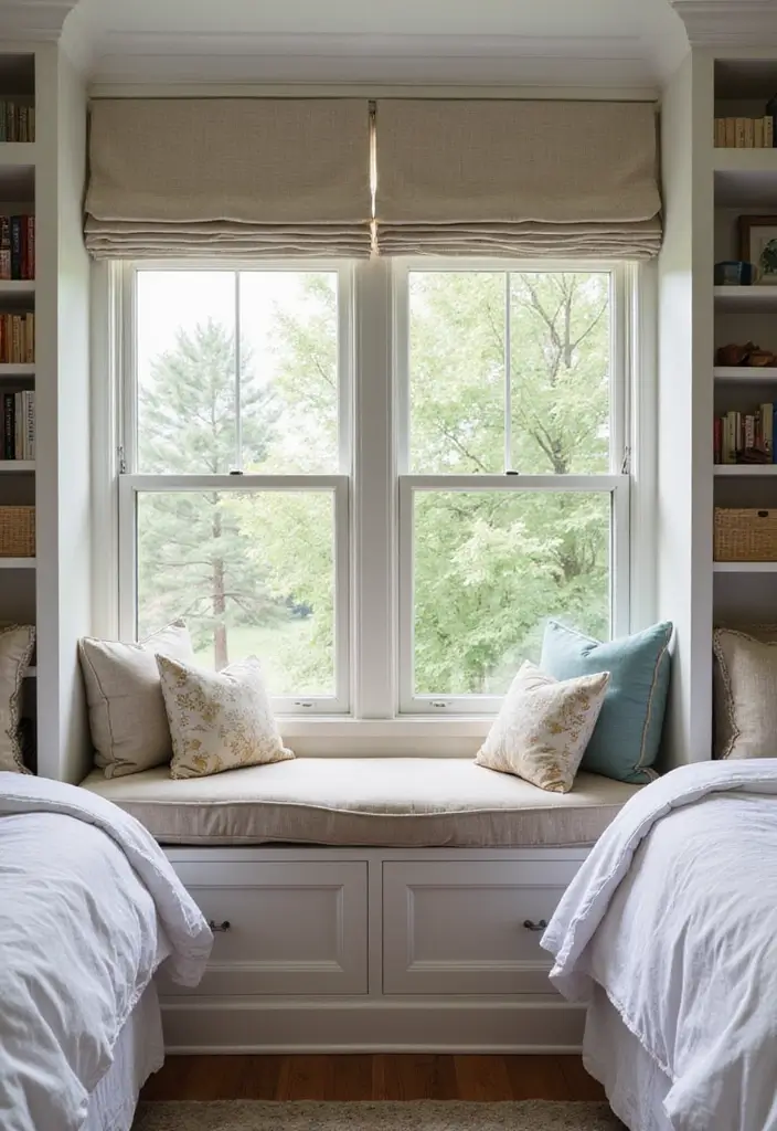 50 Shared Bedroom Ideas for Boys and Girls That Actually Work 36 50 Shared Bedroom Ideas for Boys and Girls That Actually Work - 34. Built-In Window Seats