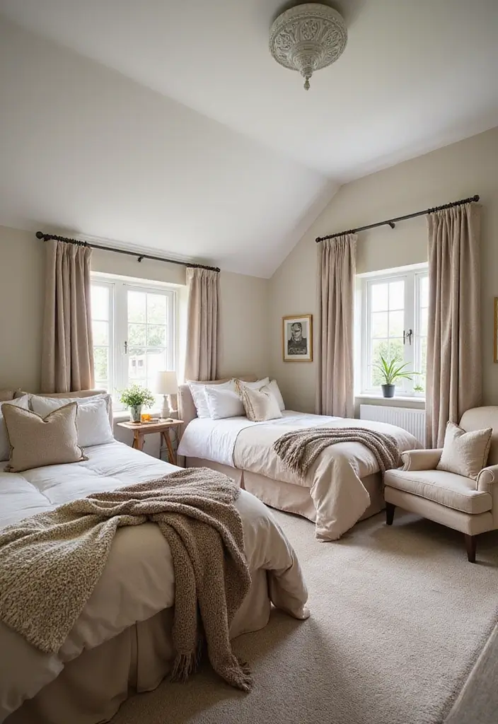 50 Shared Bedroom Ideas for Boys and Girls That Actually Work 44 50 Shared Bedroom Ideas for Boys and Girls That Actually Work - 40. Cozy Textured Throws